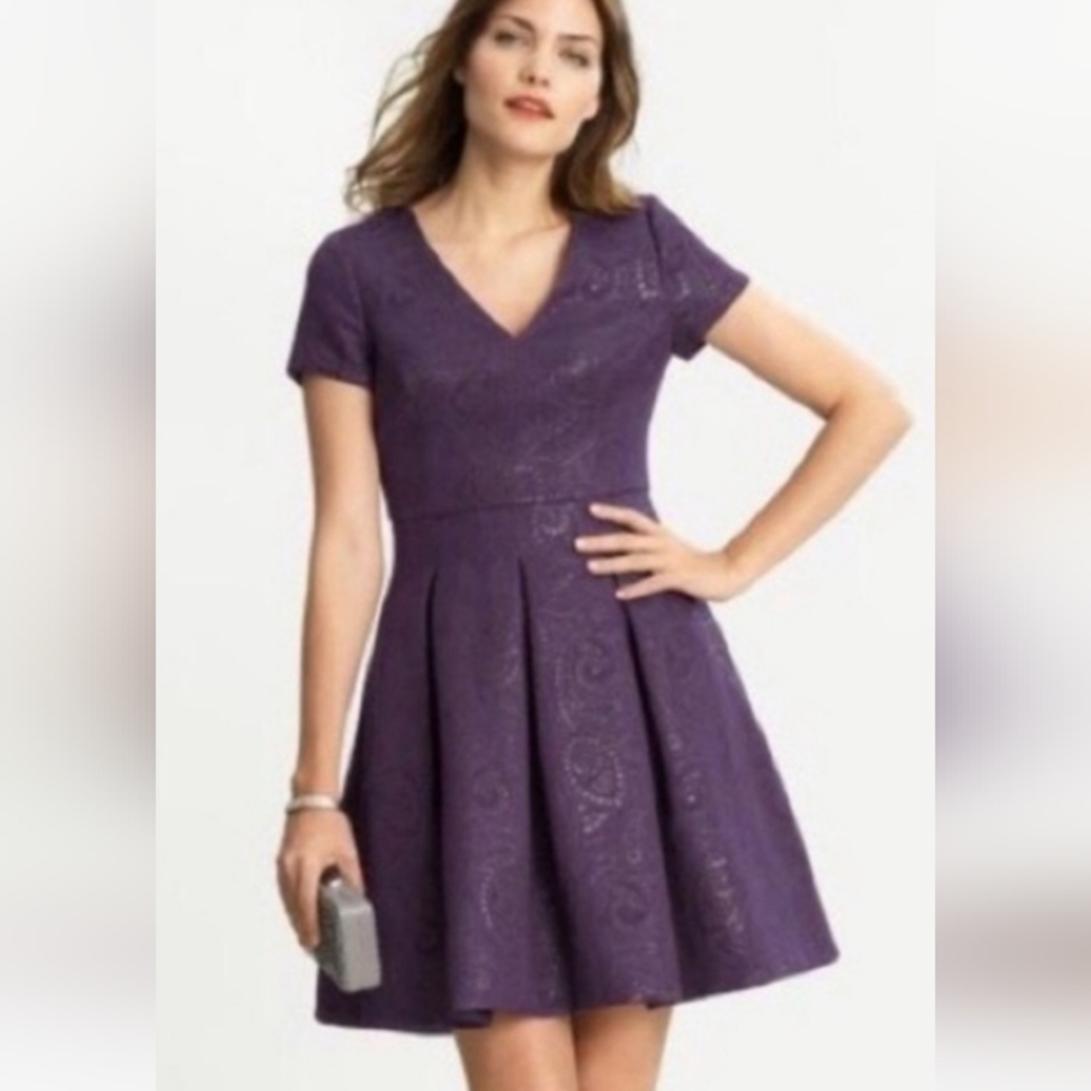 Jacquard Paisley Fit & Flare Dress
